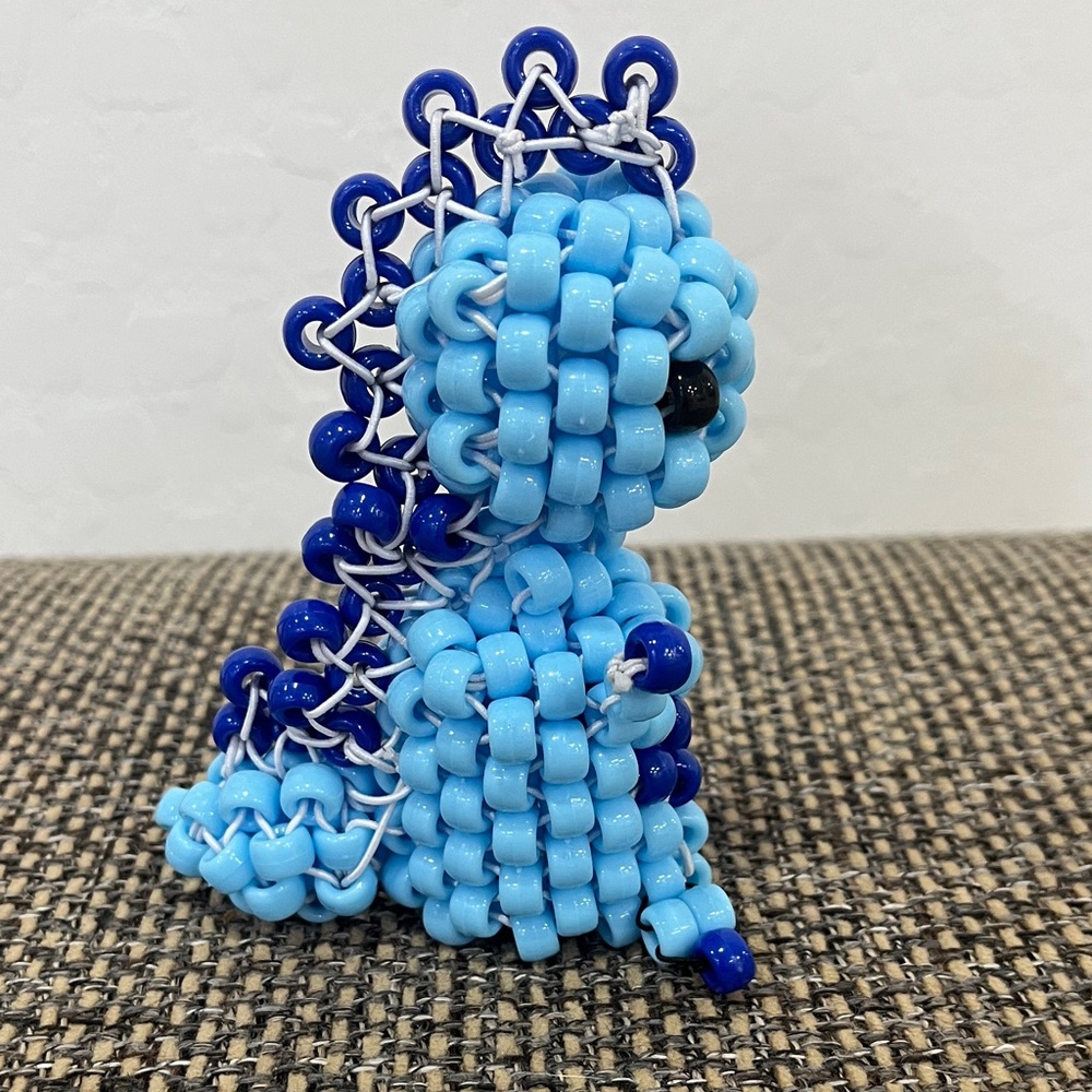Blue DINO T-REX Beaded Toy Figure - Picture 3 of 7